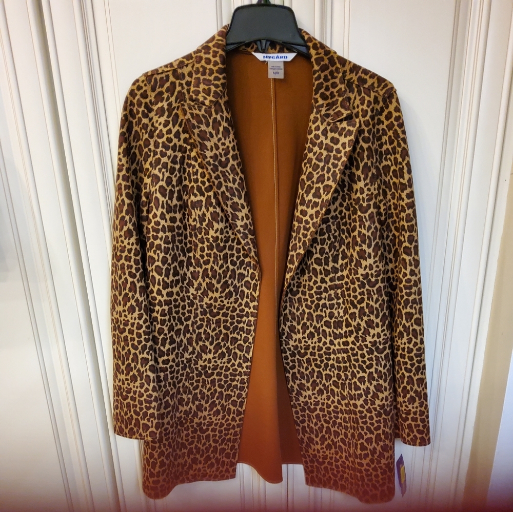 Nygard Leopard-Print Blazer in Brown and Tan